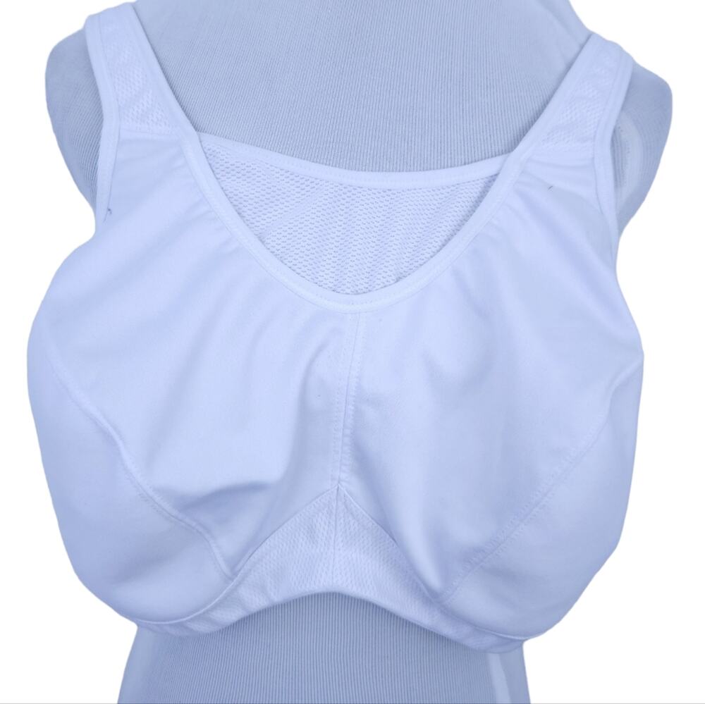 Glamorise No Bounce Wirefree 50C Sports Bra White Excellent Condition Neutral